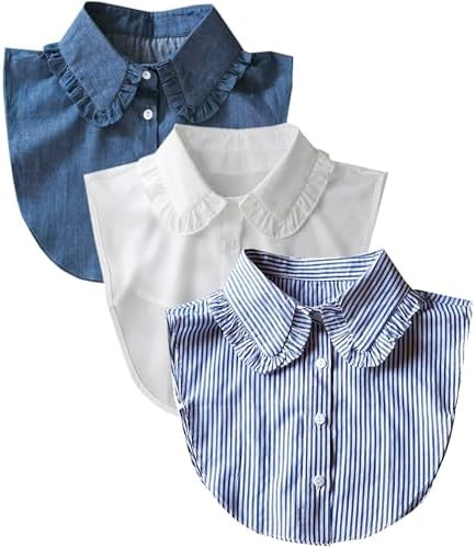 GUZOSJO 3 Pack Fake Collar Detachable Dickey Collar Half Shirts Blouse False Collar Top for Women... | Amazon (US)