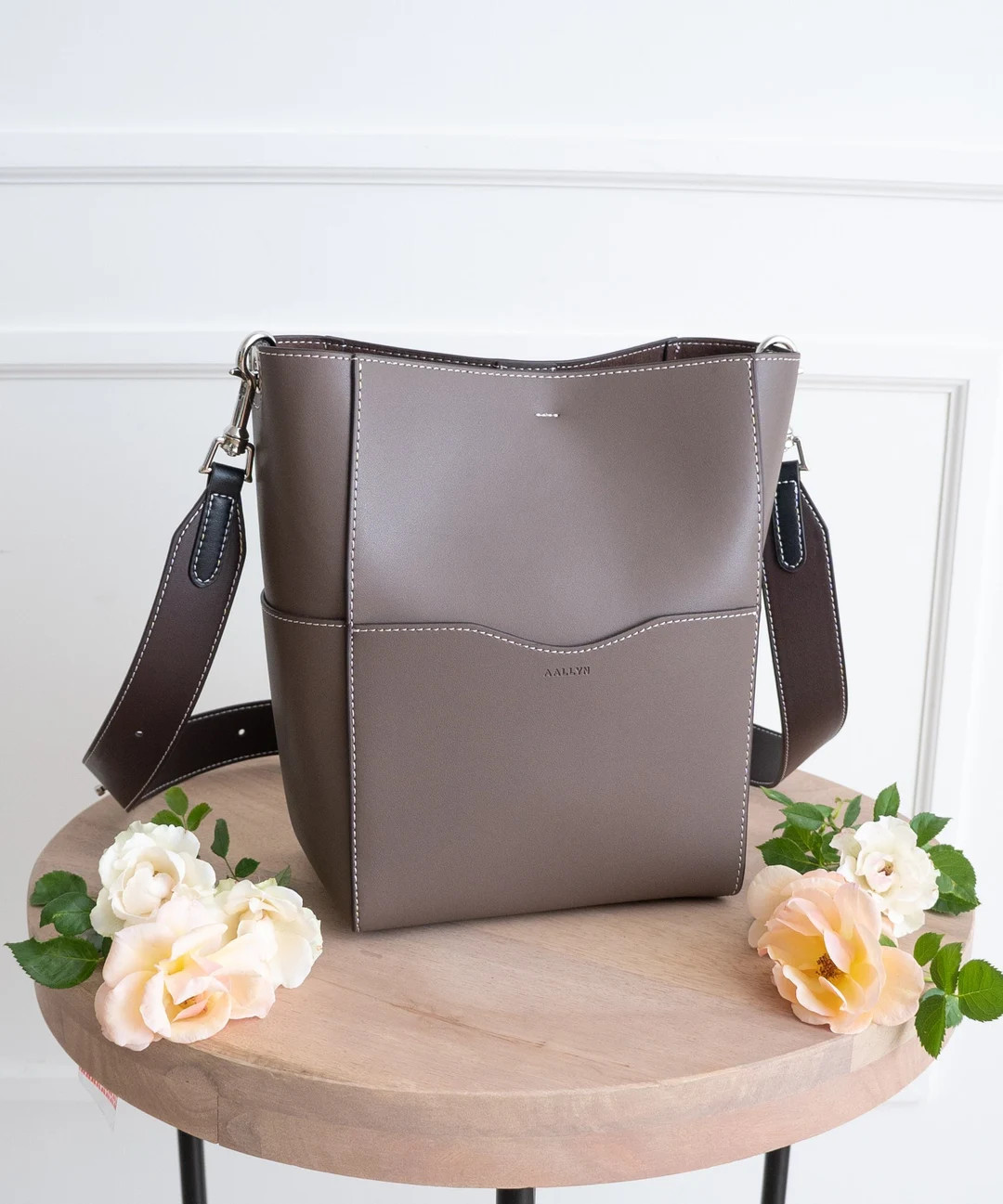 Wood Berry Genuine Leather Bucket Bag Purse Crossbody or Shoulder High Quality, Durable, Minimal ... | Etsy (US)