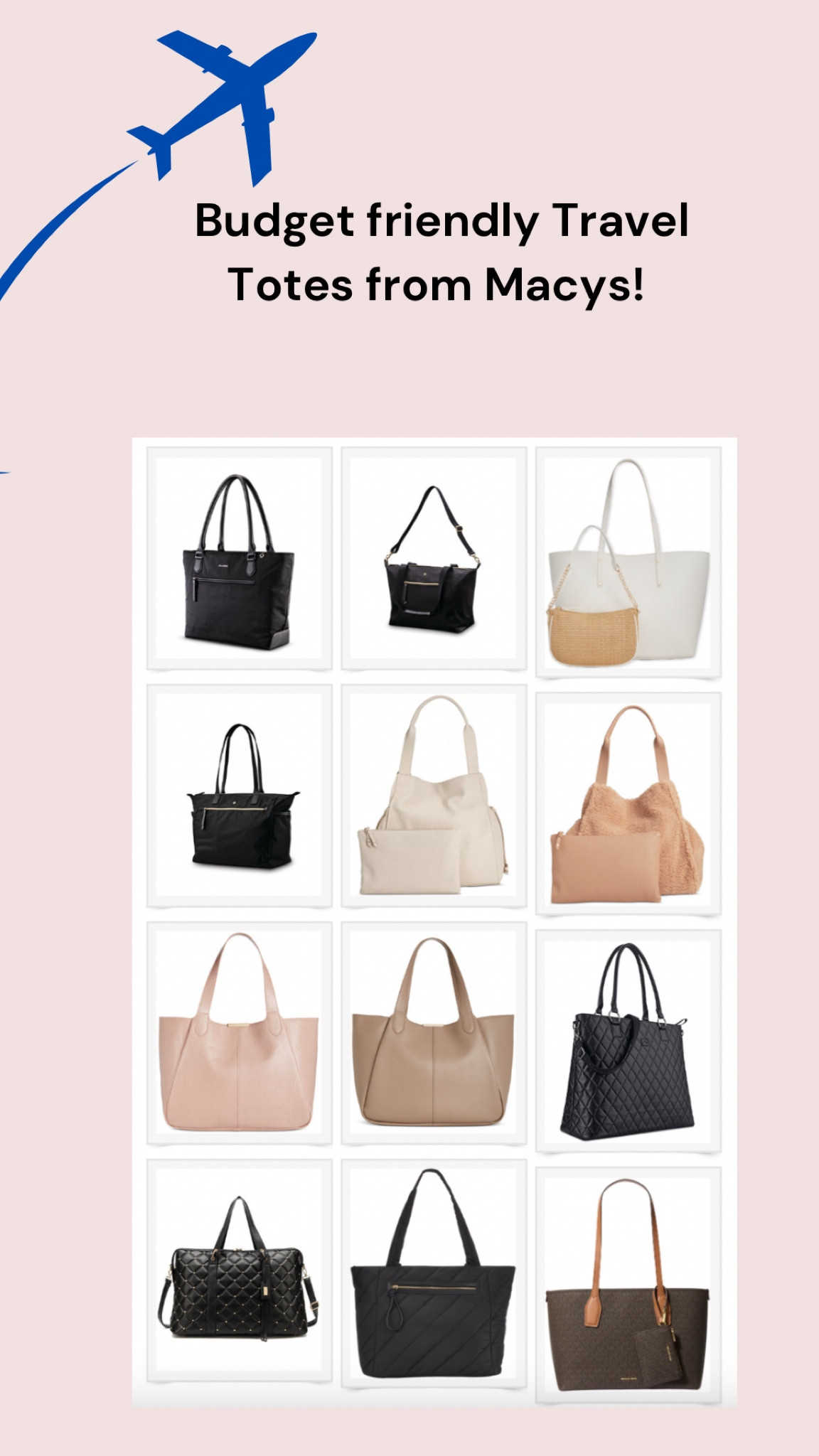 Budget friendly Travel Totes- Macys Black Friday Sale! 