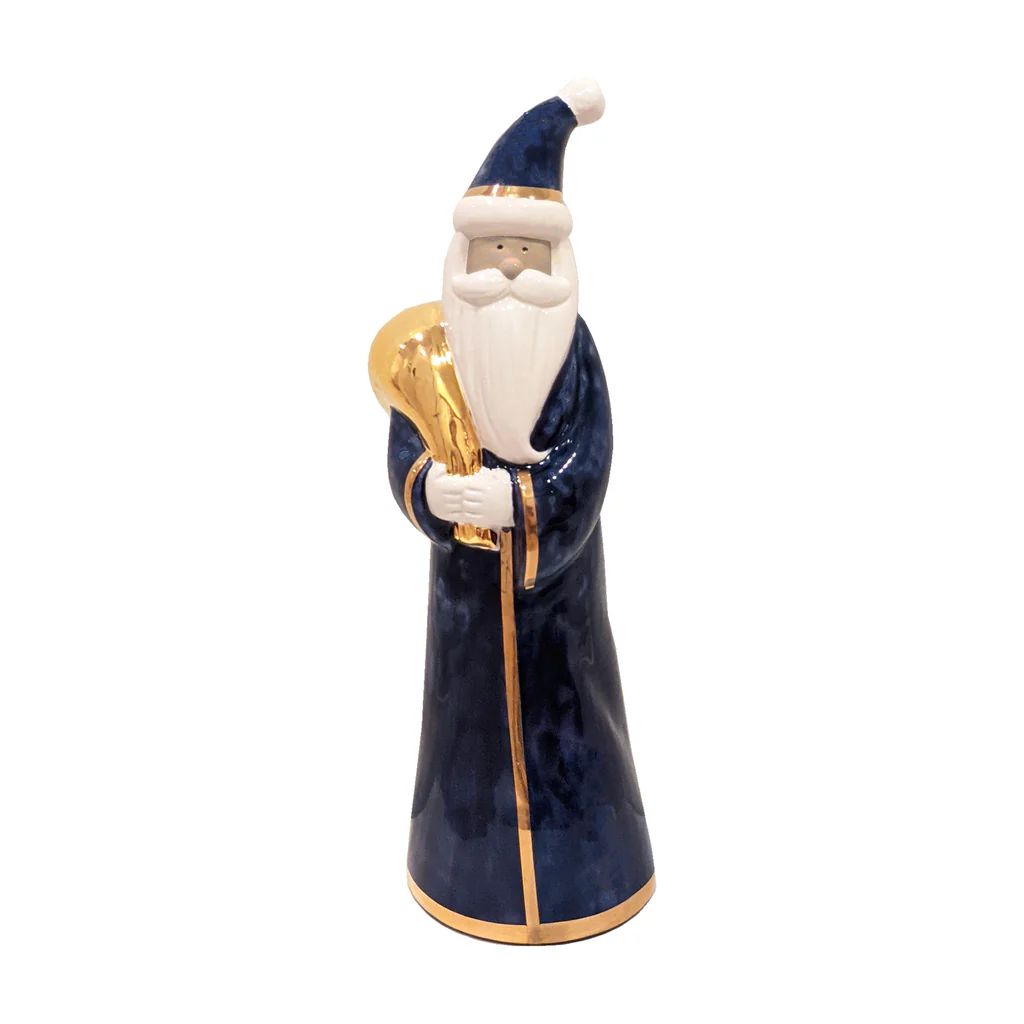 Navy Blue Santa with 22K Gold Accents | Lo Home by Lauren Haskell Designs