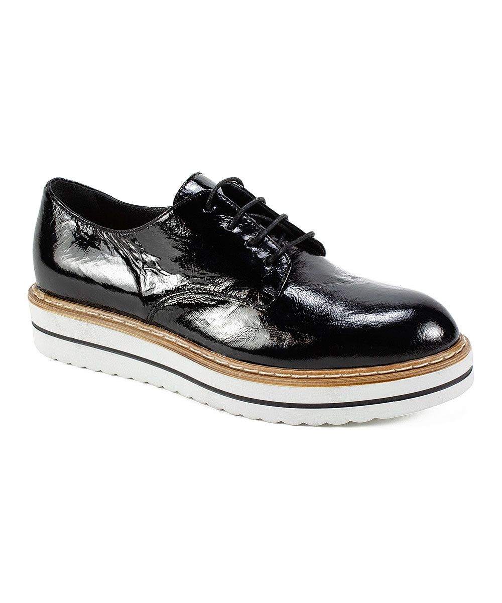 Summit by White Mountain Women's Oxfords BLACK/PATENT-17 - Black Bethel Patent Leather Oxford - Wome | Zulily