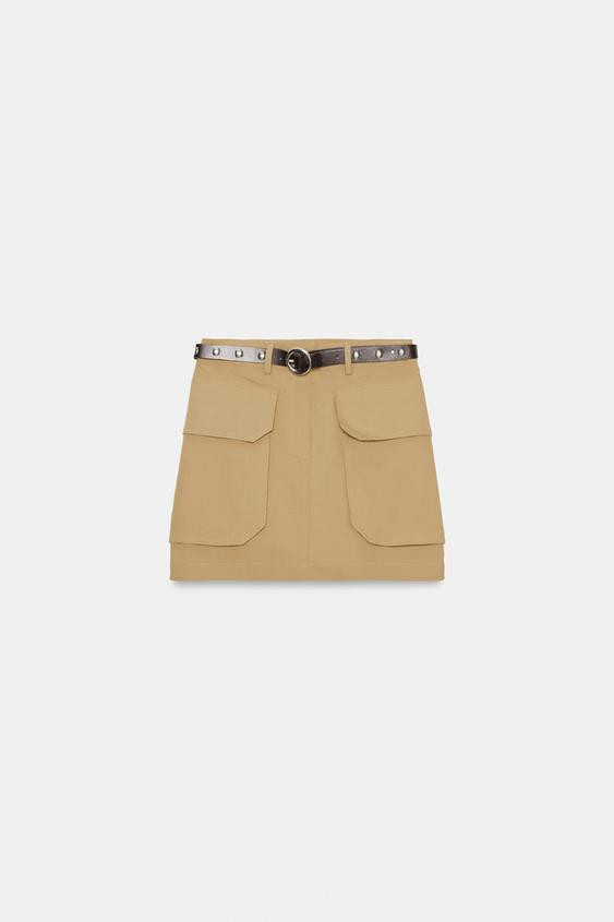 CARGO MINI SKIRT WITH BELT | Zara US