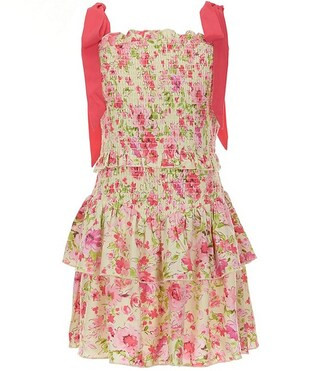 Big Girls Emerson Floral Print Tie Dress | Dillard's
