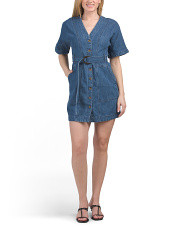 Belted Denim Mini Dress | Marshalls