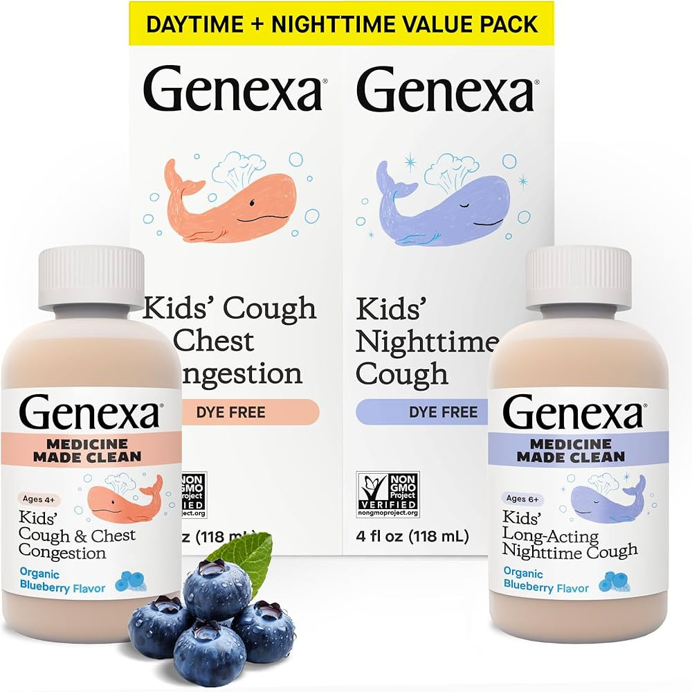 Genexa Kids' Clean Day & Night Cough Medicine, Dye Free, 0% Artificial Additives, Children's Coug... | Amazon (US)