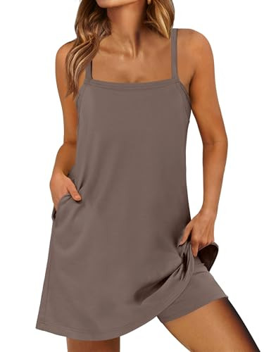 ANRABESS Women Summer Dress 2026 Beach Vacation Outfits Tennis Athletic Workout Romper Dress Buil... | Amazon (US)