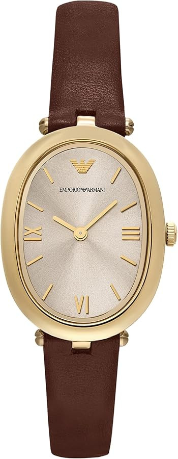 Emporio Armani Women's Two-Hand Brown Leather Watch (Model: AR11708) | Amazon (US)