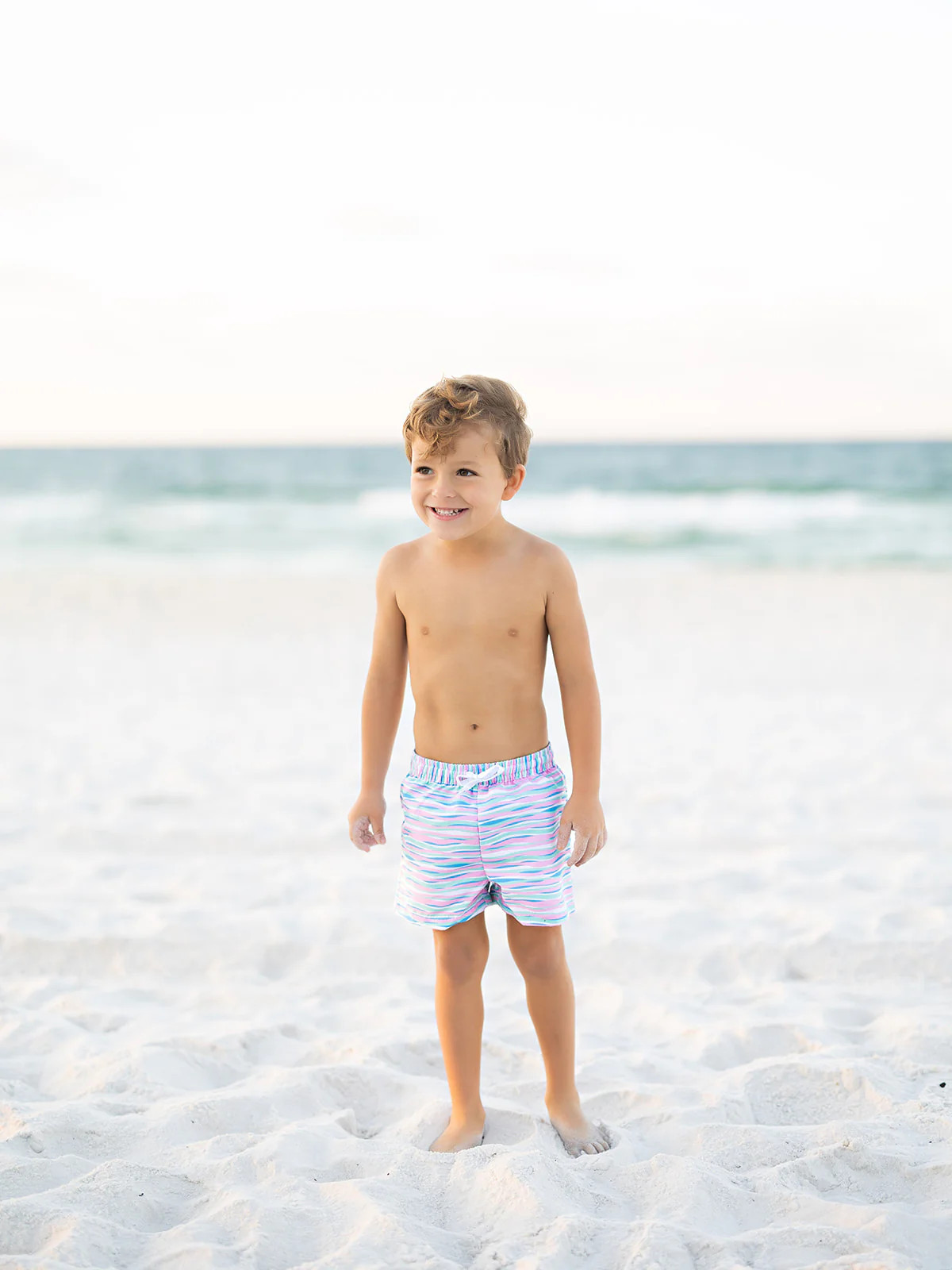 Beachy Stripes Boys Trunks | The Oaks Apparel Company