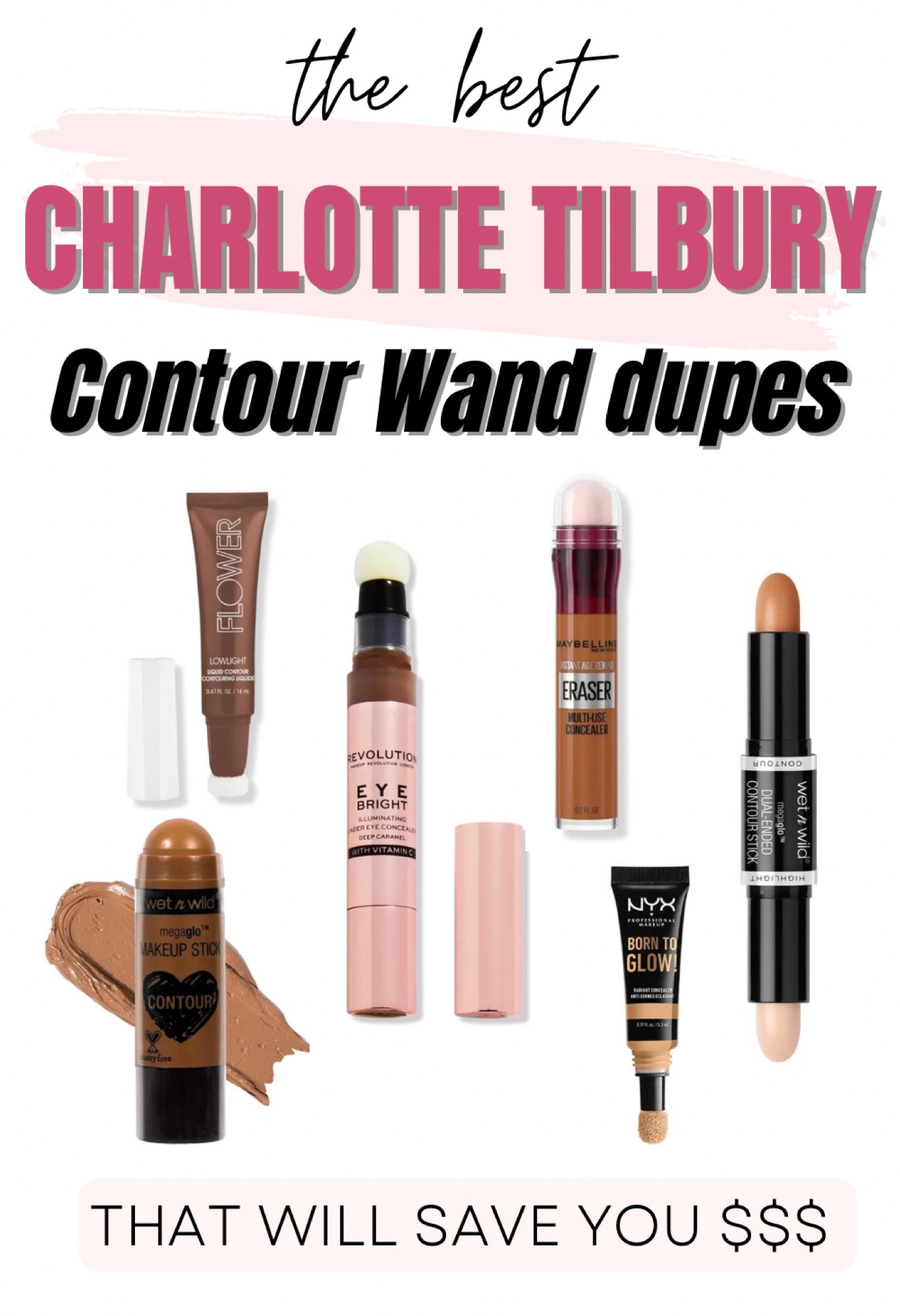Charlotte Tilbury contour wand dupes that will save you money! Get the look for less with these alternatives. #makeupdupes, makeup routine, drugstore makeup

#LTKsalealert #LTKFind #LTKbeauty