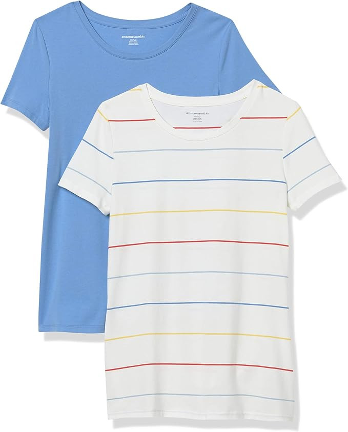 Amazon Essentials Women's 2-Pack Classic-Fit Short-Sleeve Crewneck T-Shirt | Amazon (US)