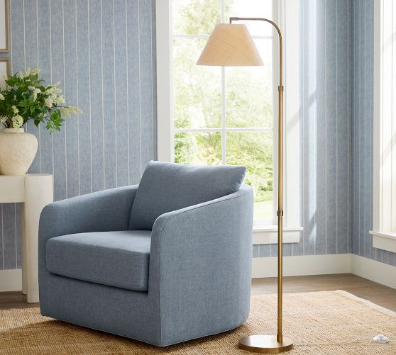 Estelle Rattan Task Floor Lamp (60") | Pottery Barn CA