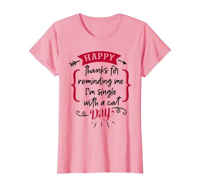 Anti Valentines Day Gifts - I'm Single with a Cat, Funny T-Shirt | Amazon (US)