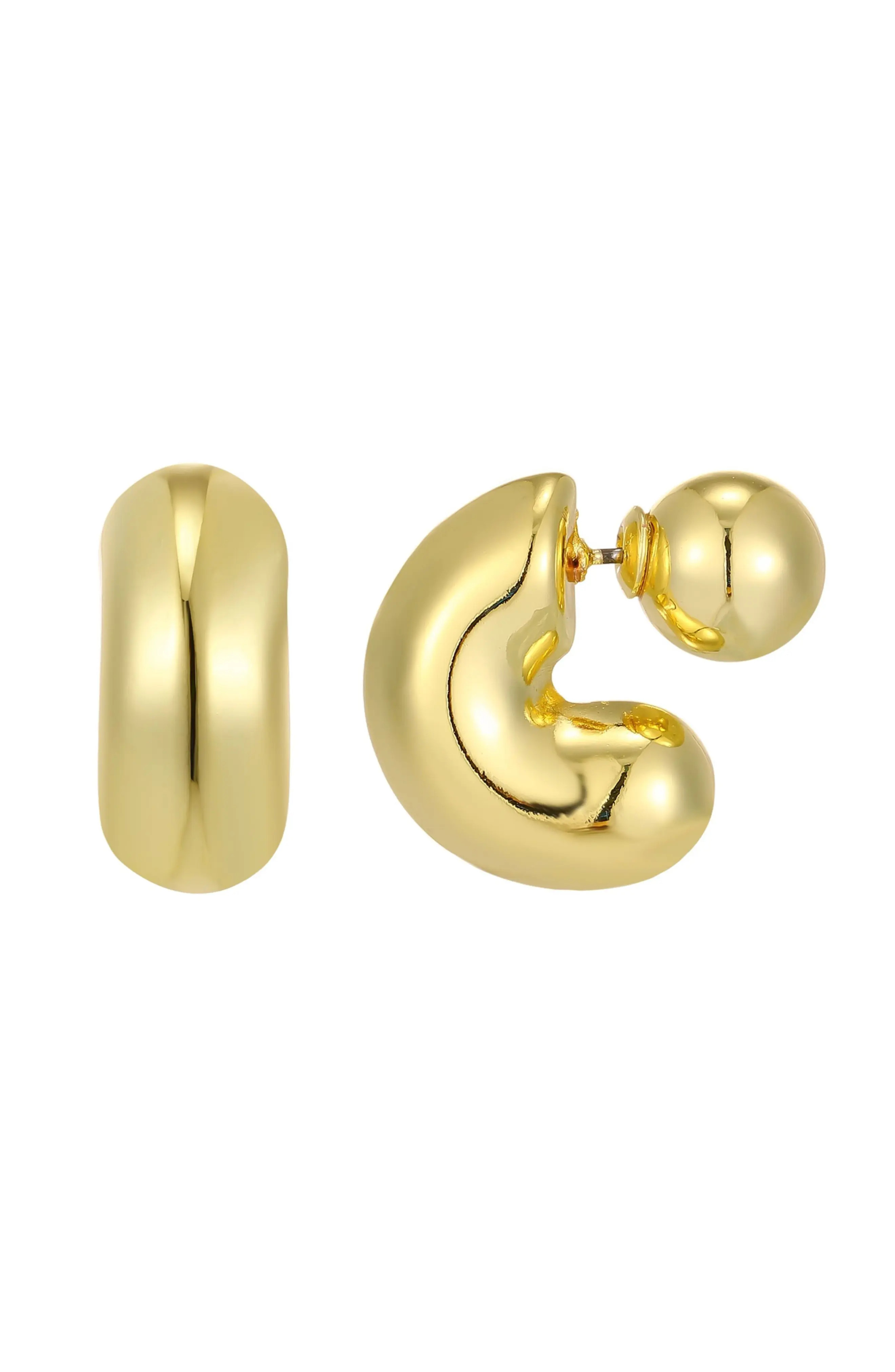 Adornia 14K Gold Plated Front/Back Hoop Earrings at Nordstrom Rack | Nordstrom Rack