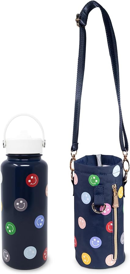 kate spade new york Large Insulated Stainless Steel Water Bottle with Holder, 33 Ounce Metal Wate... | Amazon (US)