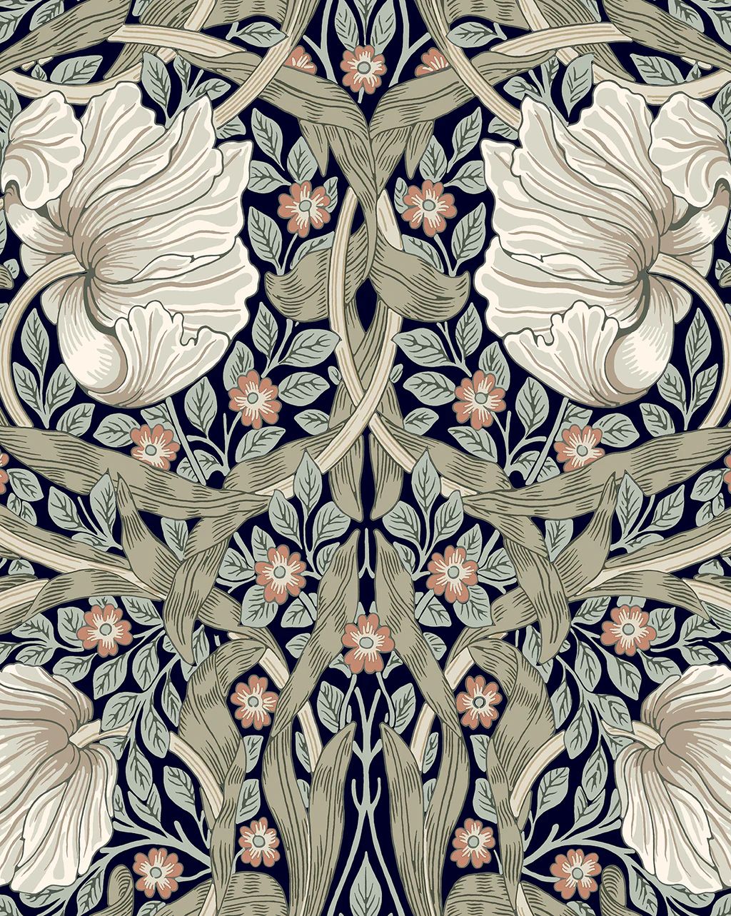 Morris & Co. x McGee & Co. Pimpernel Ink Wallpaper | McGee & Co.