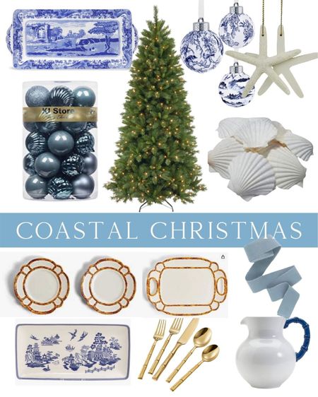 Coastal Christmas Decor Christmas tree Blue and white home

#LTKhome #LTKSeasonal #LTKHoliday