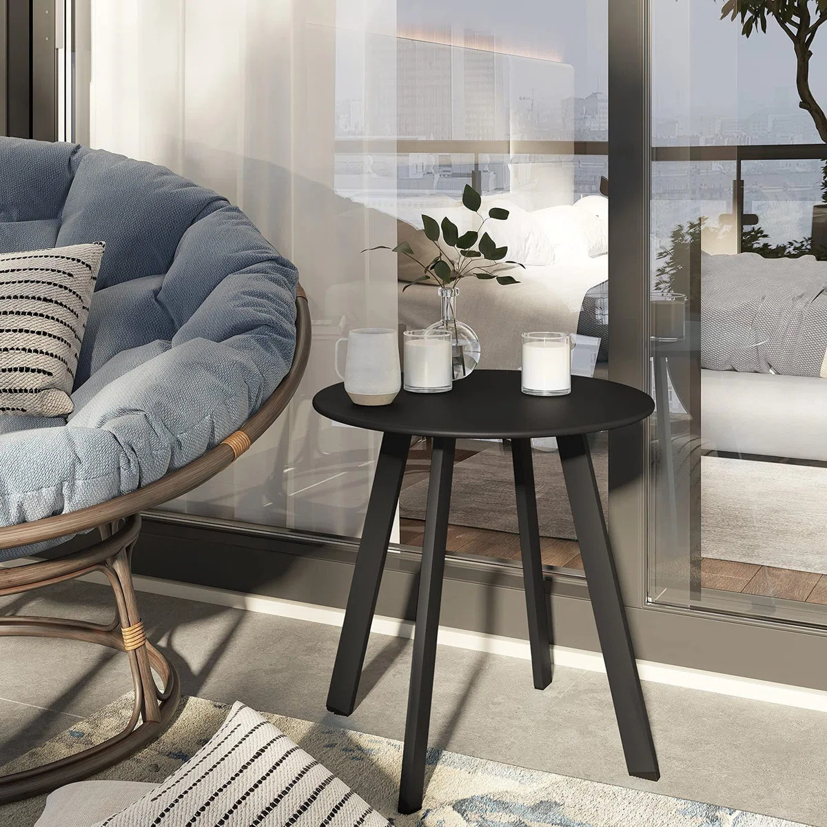 Round Metal Outdoor Side Table | Wayfair North America