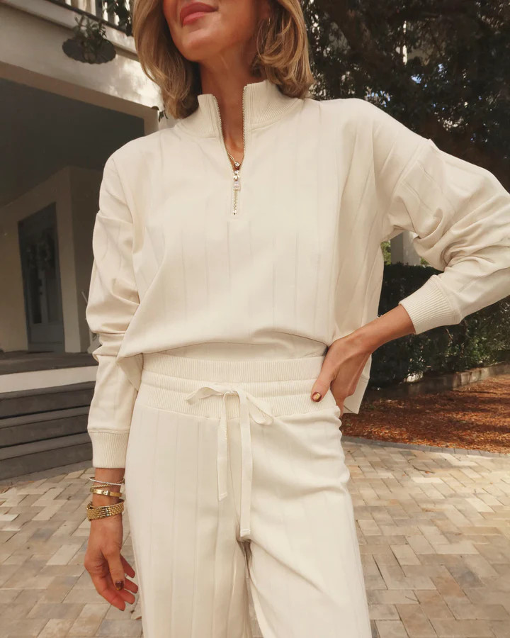 Splendid x @Cellajaneblog Wide Rib Quarter Zip | Splendid