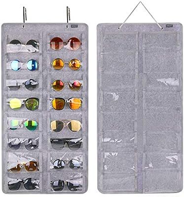 AROUY Sunglasses Organizer Storage, Hanging Dust Proof Wall Pocket Glasses Organizer - 16 Felt Sl... | Amazon (US)