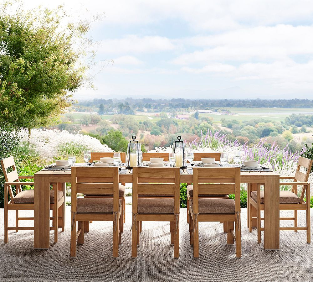 Malibu Teak Rectangular Grand Outdoor Dining Table | Pottery Barn (US)