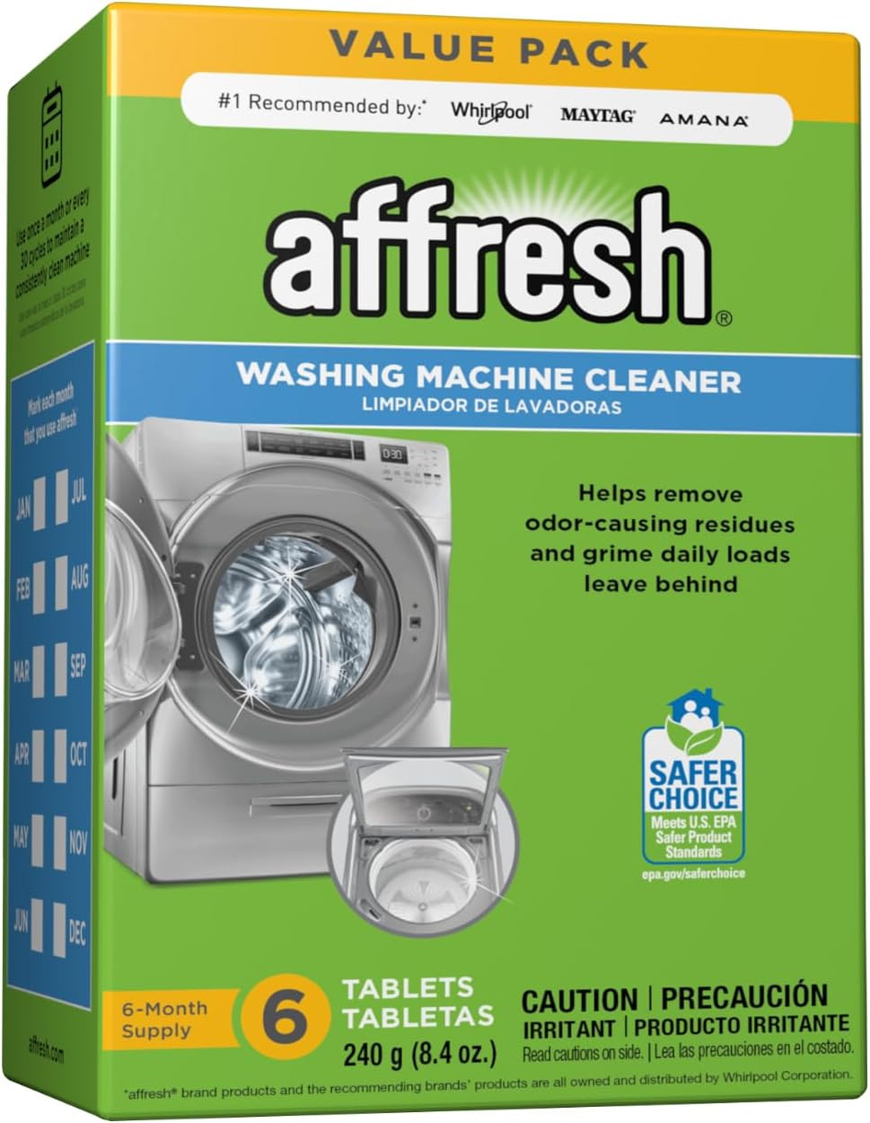 Affresh Washing Machine Cleaner, Cleans Front Load and Top Load Washers, Including HE, 6 Tablets | Amazon (US)