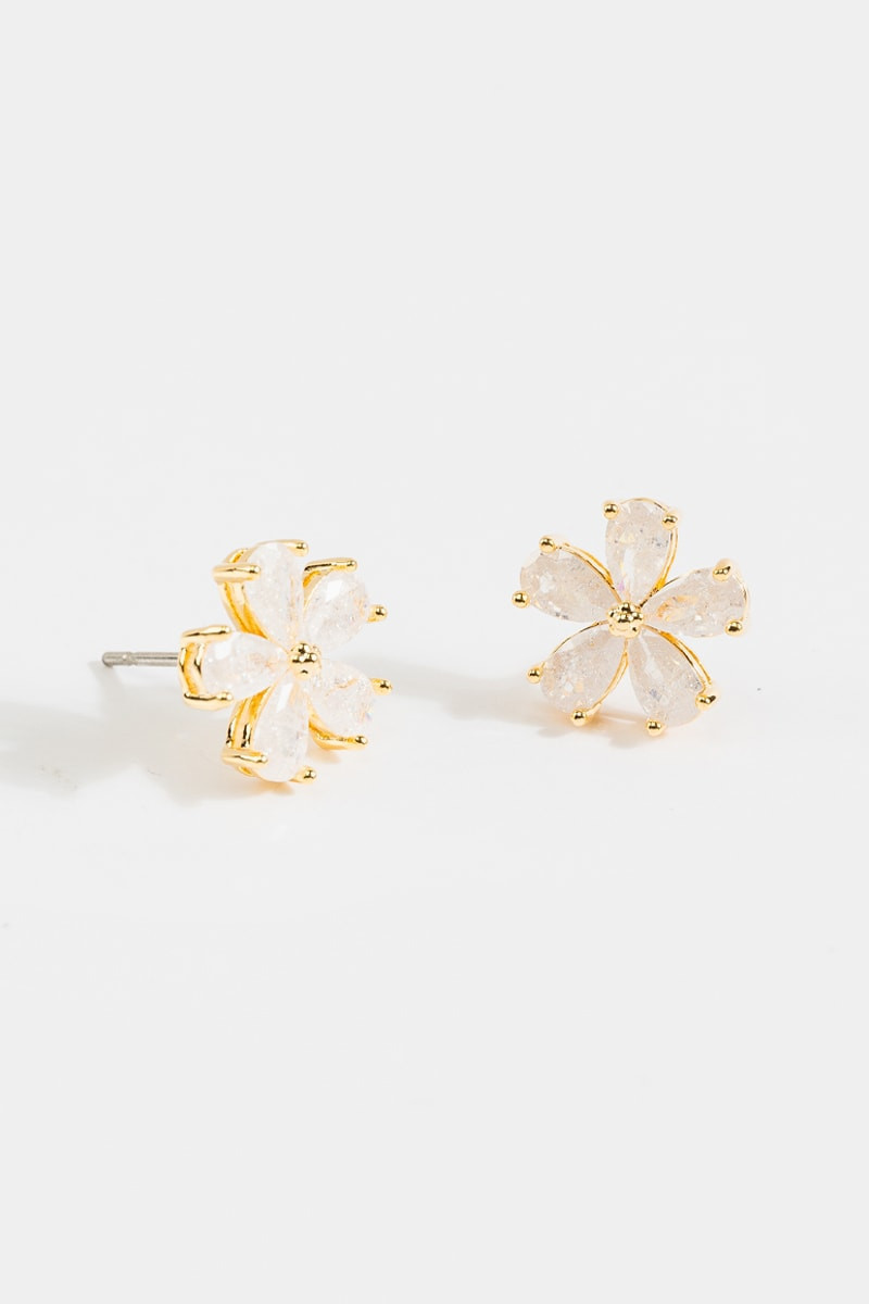 Laurel Crackle Flower Studs | Francesca's