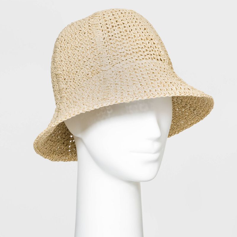 Women&#39;s Straw Bucket Hat - Universal Thread&#8482; Natural | Target