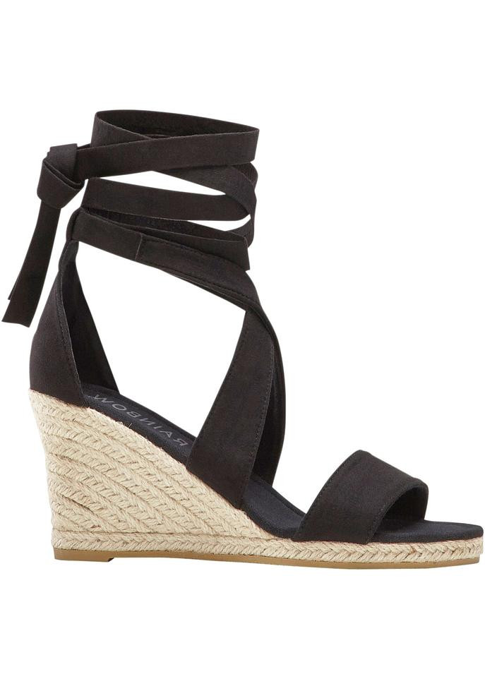 Moderne Keilsandalette mit hübschen Details - schwarz | bonprix | Bonprix DE