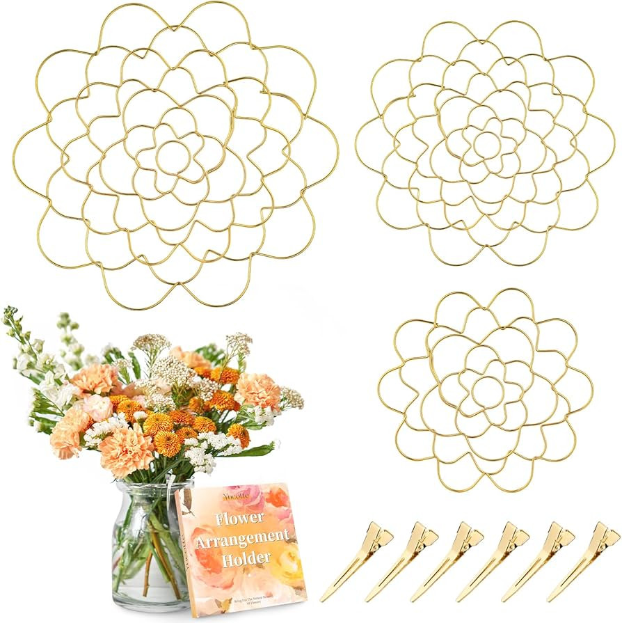 Flower Arranger Holder, Floral Arrangement Holder Bouquet Twister Reusable Gold Stainless Steel R... | Amazon (US)