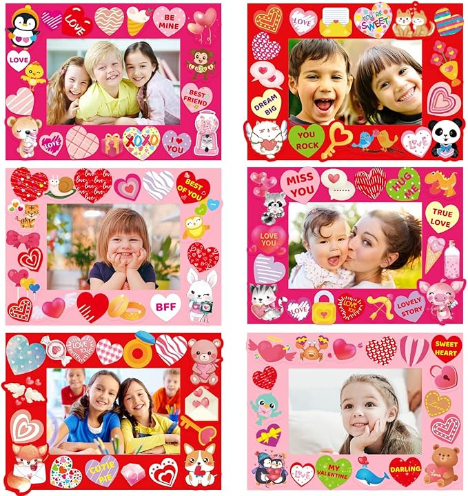 Fancy Land Valentines Picture Frame Craft Kits for Kids with Conversation Heart for Valentine Cla... | Amazon (US)