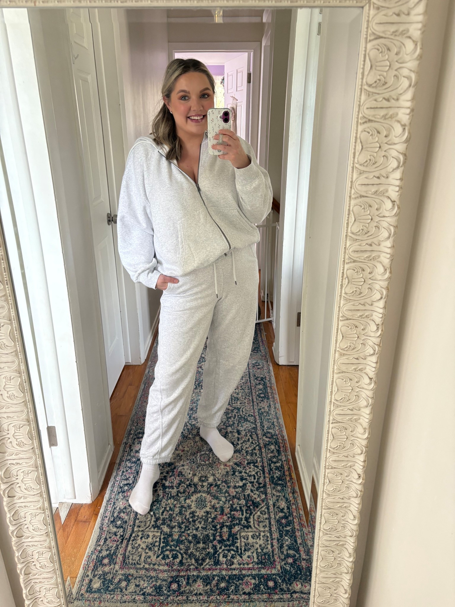 This Viral Sweat set is part of target circle week! 30% off both pieces. So freaking soft. 

The pants are a barrel leg style. I did size down to a medium for a more fitted look. 

The zip - up I stayed TTS in a Large.



#LTKMidsize #LTKStyleTip #LTKSaleAlert