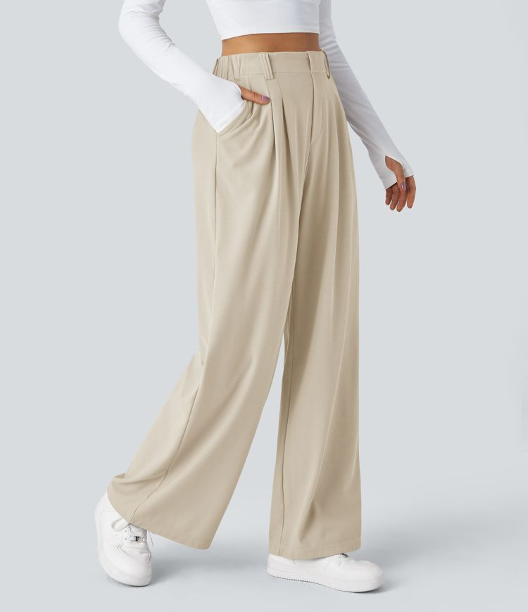 Halara Flex\u2122 High Waisted Pocket Wide Leg Waffle Work Pants | Halara-AU