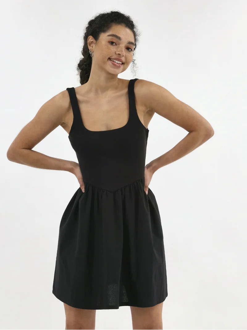 No Boundaries V Waist Mini Tank Dress, Women's | Walmart (US)