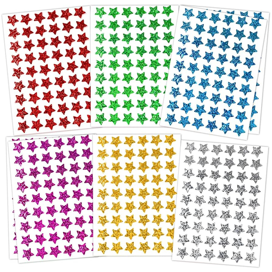 1620 Pack, 6 Colors, Holographic Small Star Stickers for Kids Reward, Behavior Chart, School Clas... | Amazon (US)