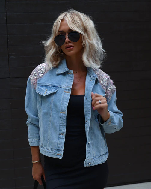 Stay Trendy Statement Denim Jacket - Denim | VICI