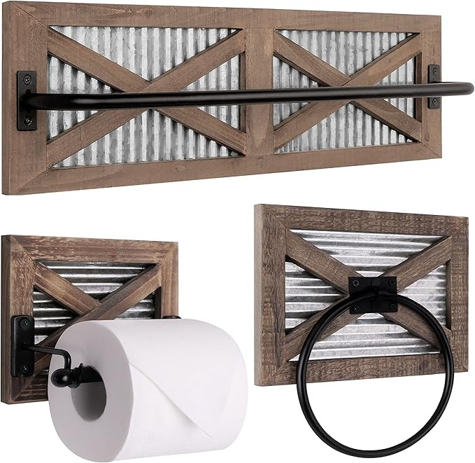 Autumn Alley Farmhouse Toilet Paper Holder, Towel Ring for Bathroom, Farmhouse Towel Rack Holder ... | Amazon (US)