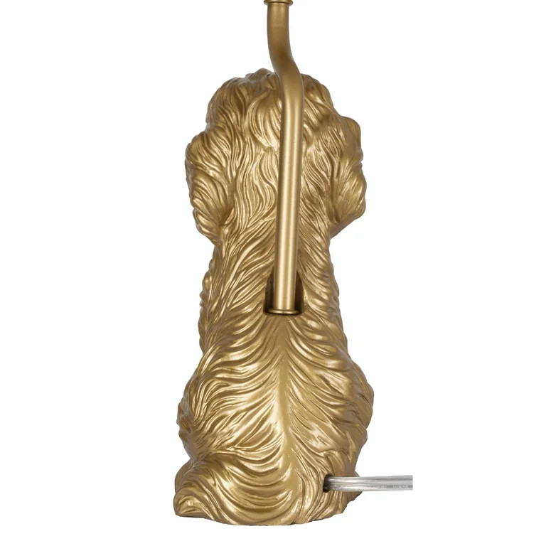 Taotanxi Clearance! 24" Golden Doodle Dog Resin Table Lamp, Desk Lamp w/White Linen Shade,Cute Be... | Walmart (US)