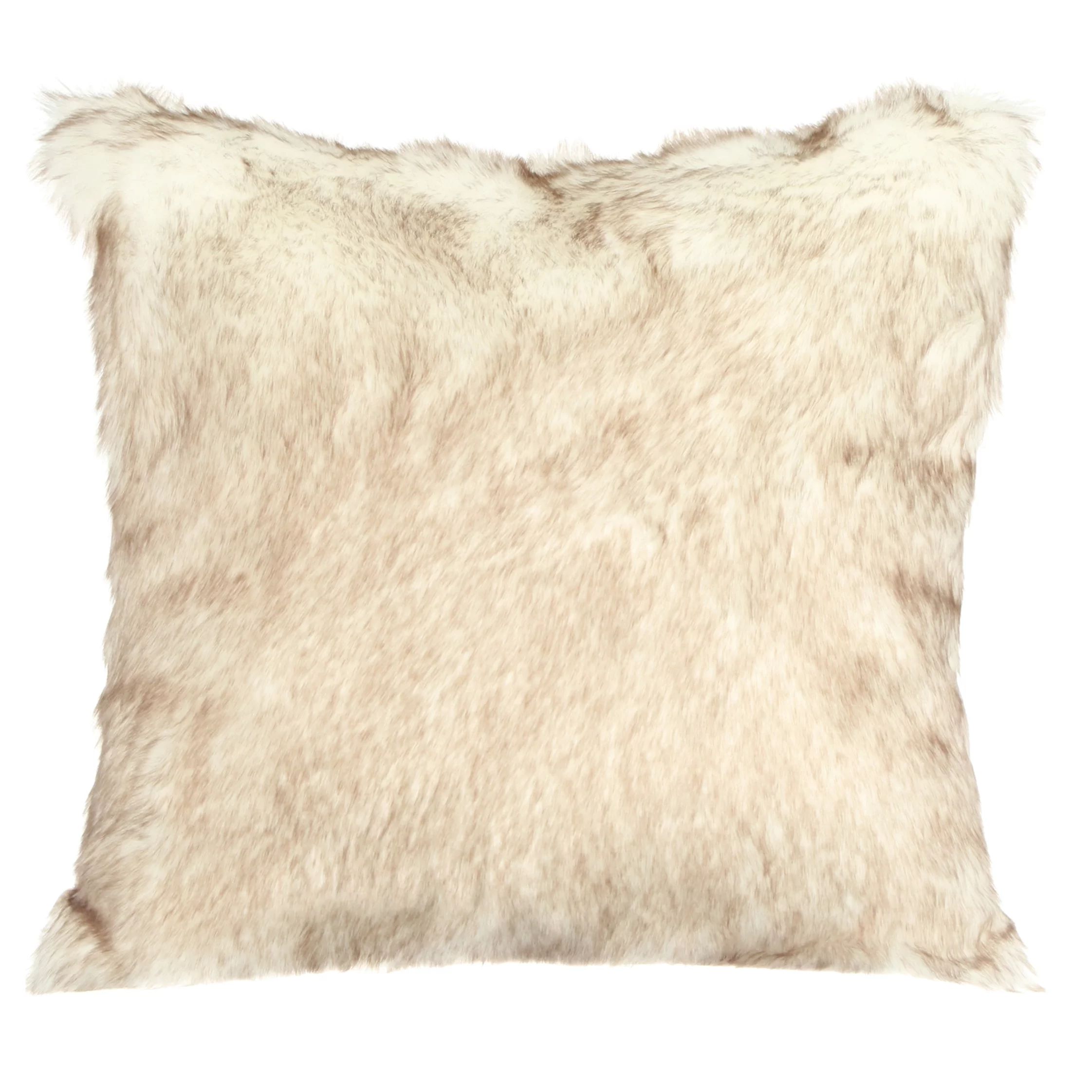 Mainstays Decorative Throw Pillow, Tip Dyed Faux Fur, Cream, 17" | Walmart (US)