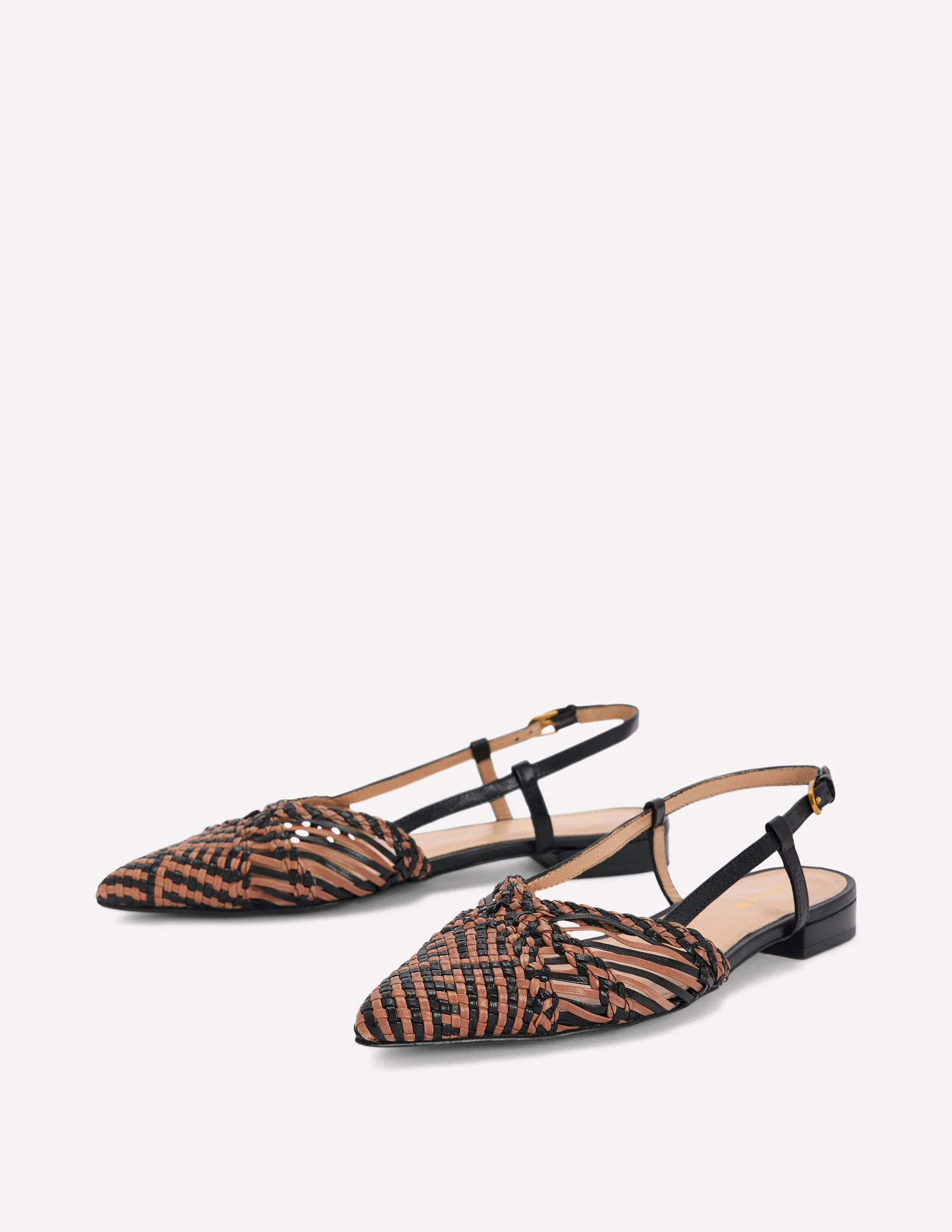 Woven Detail Pointed Flats-Black/ Neutral | Boden (US)