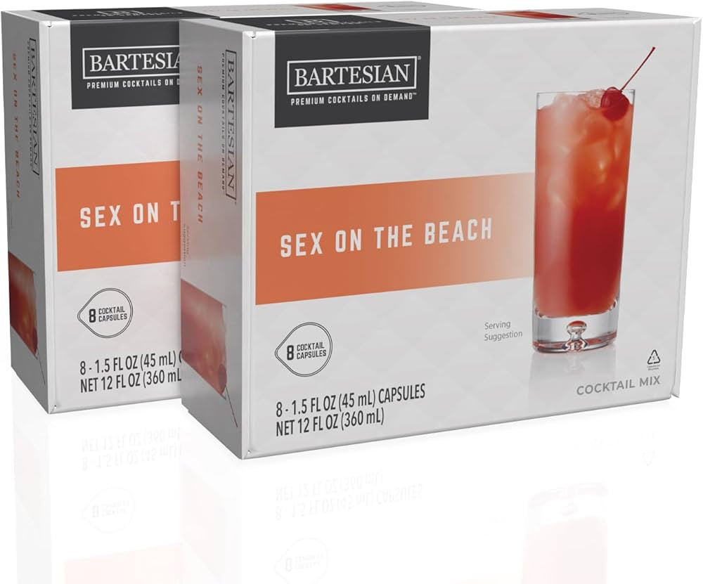 Bartesian 16-Pack Sex on the Beach Mixer Capsules for Cocktail Machine – Home Bar Mixology Cock... | Amazon (US)