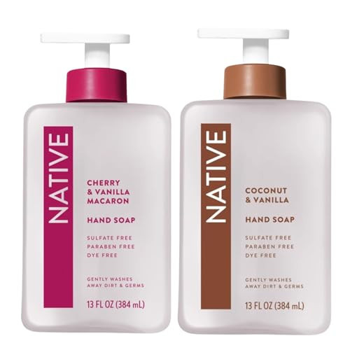 Native Hand Soap Set, Cherry & Vanilla Macaron and Coconut & Vanilla, Sulfate-Free, 13 Fl Oz, 2-Pack | Amazon (US)