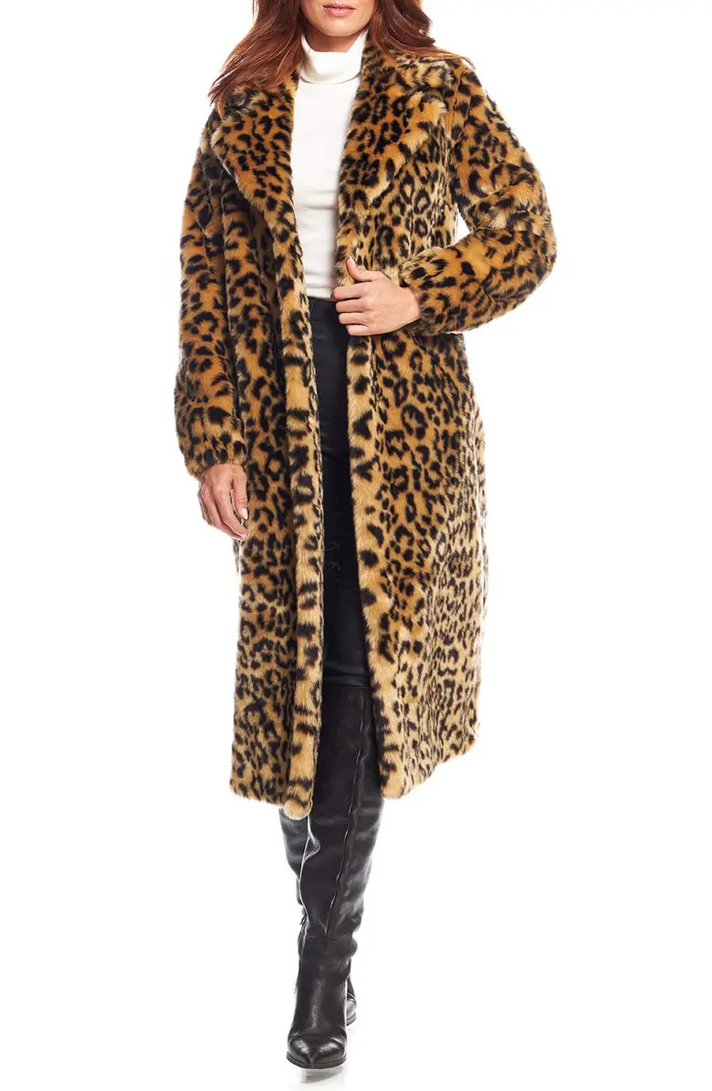DONNA SALYERS FABULOUS FURS Roam Free Leopard Print Faux Fur Coat | Nordstrom | Nordstrom