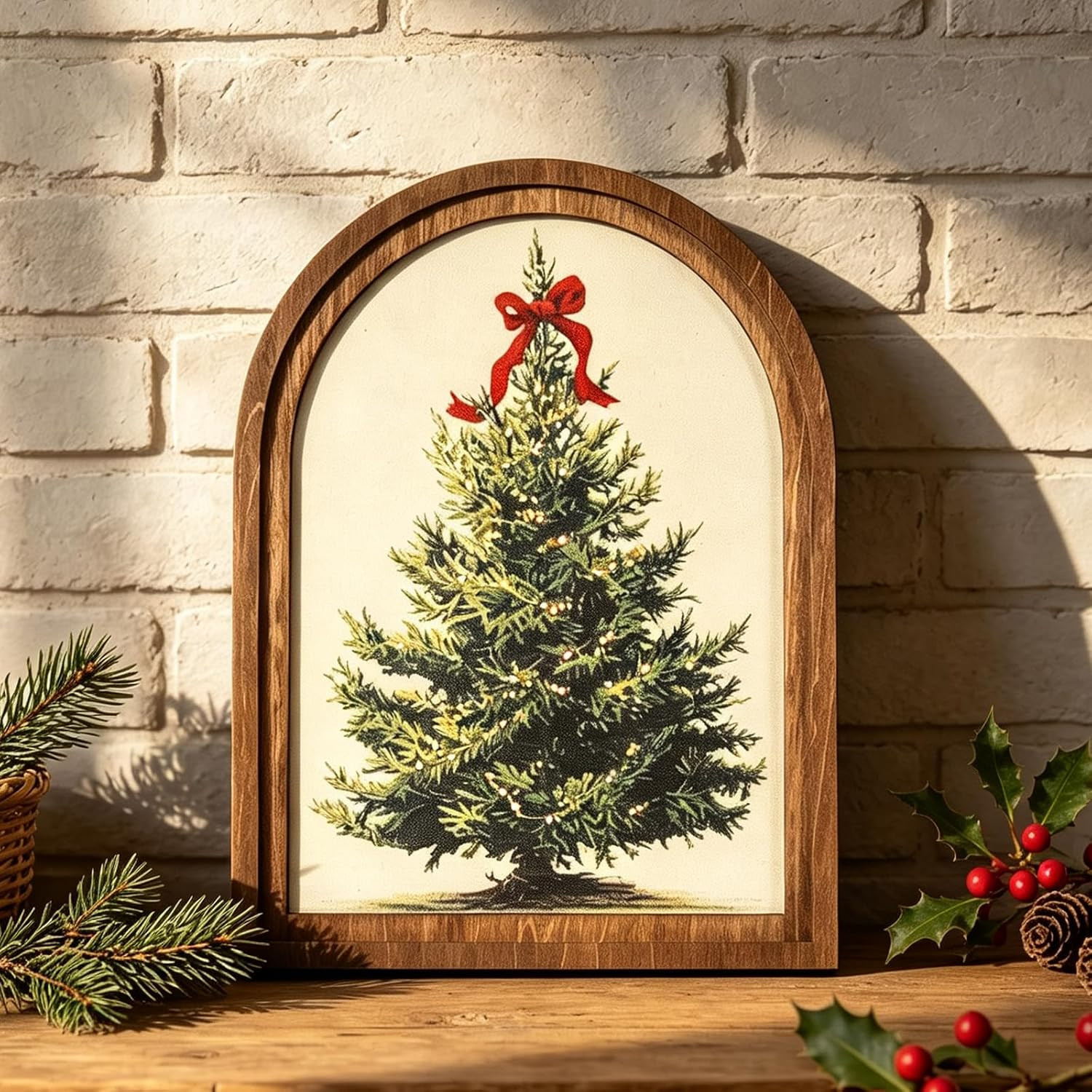 Christmas Decorations, Christmas Tree Arched Framed Wall Art Decor | Amazon (US)