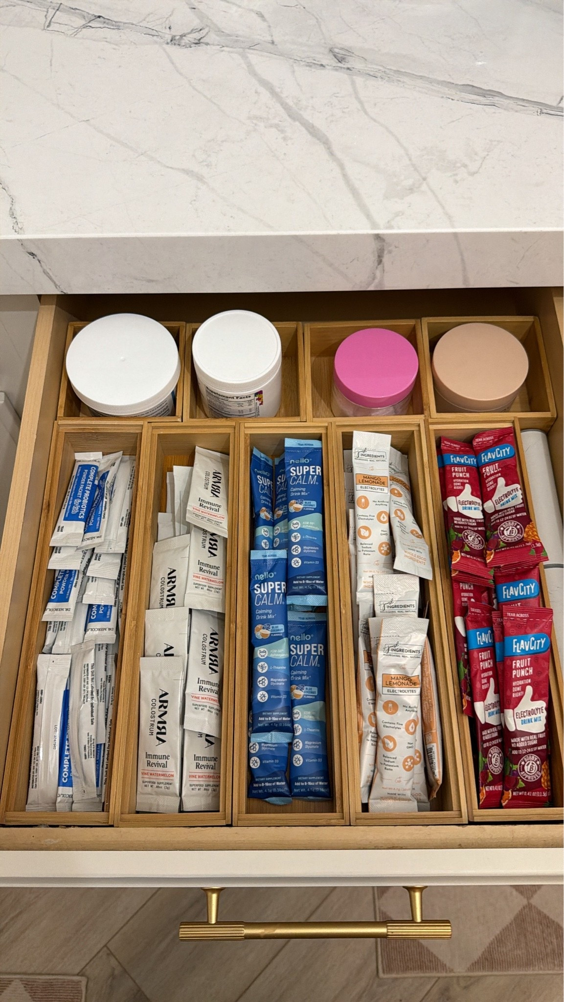 Organized drawer of our family’s drink mixes and supplements!

#LTKmomlife #LTKHome #LTKselfcare