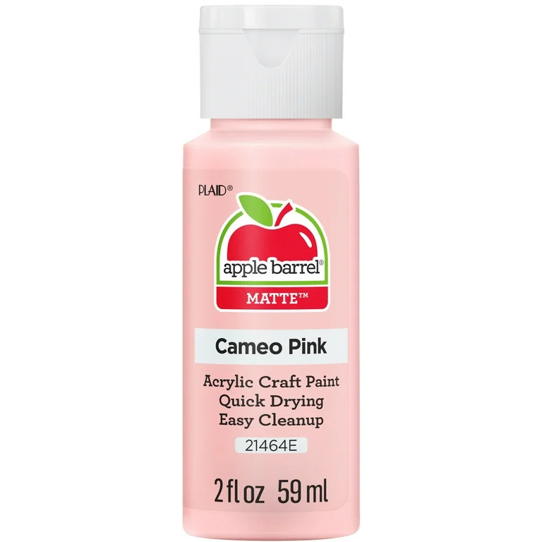 Apple Barrel Acrylic Craft Paint, Matte Finish, Cameo Pink, 2 fl oz | Walmart (US)