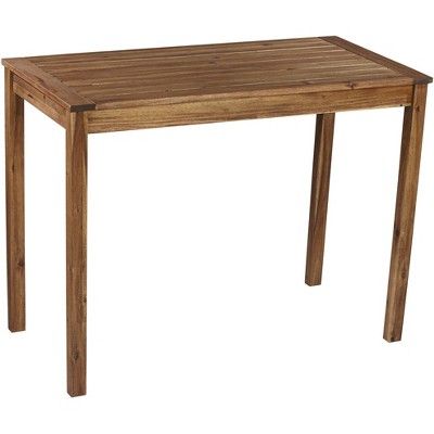 Teal Island Designs Nova 48" Wide Natural Wood Outdoor Bar Table | Target