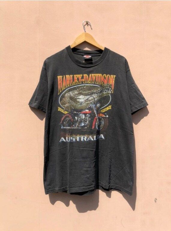 Vintage Style 1991 Harley Davidson Australia Crocodile Faded T-Shirt,  Harley Motorcycles Design ... | Etsy (US)