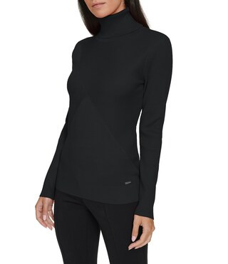 Long Sleeve Turtleneck Criss Cross Sweater | Dillard's