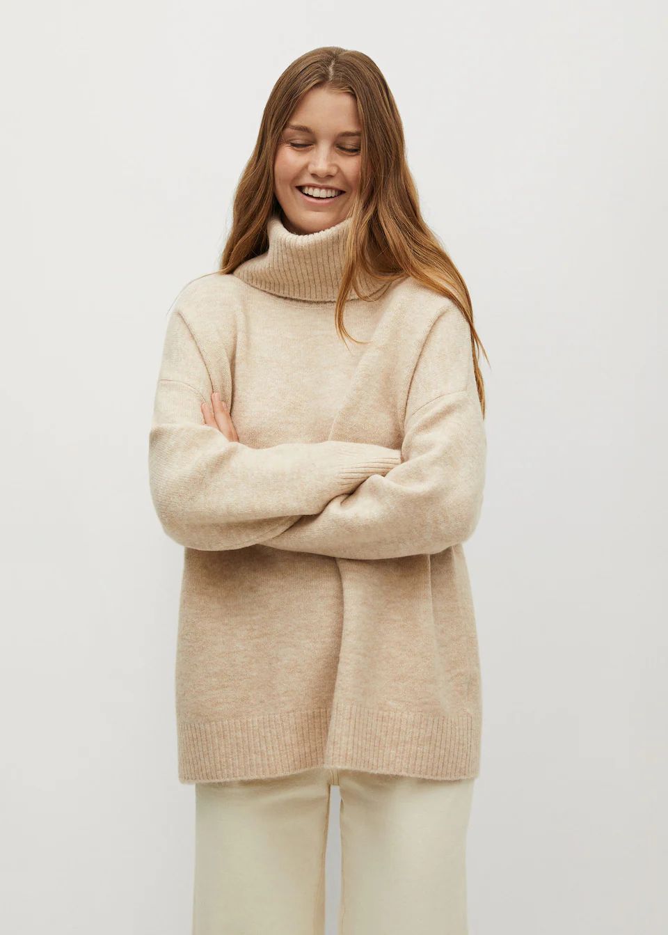 Turtle neck oversize sweater | MANGO (US)