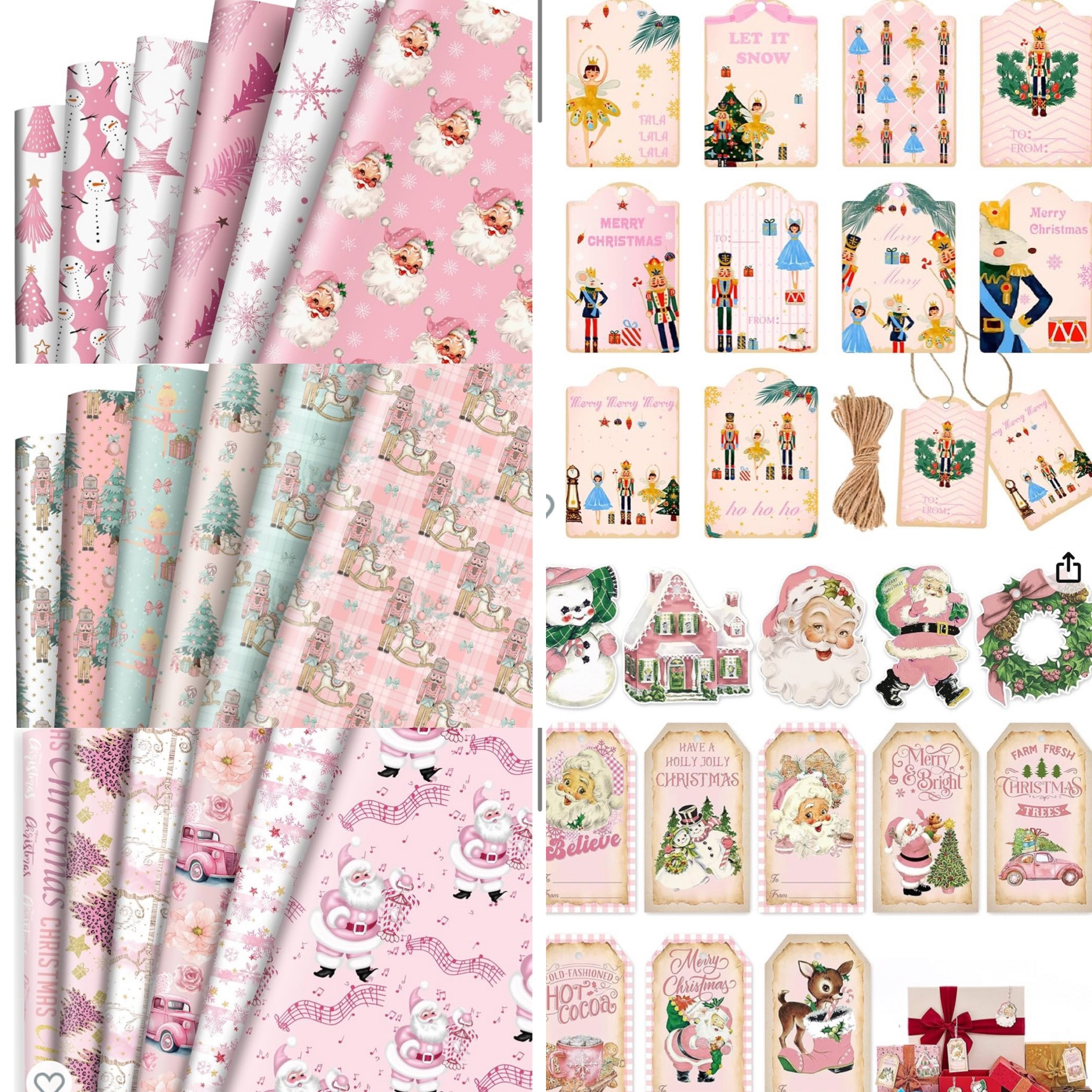 The cutest pink wrapping paper and gift tags 

Vintage Santa, pink gift wrap, pink Santa, nutcracker, gift ideas 

#LTKGiftGuide #LTKSeasonal #LTKHoliday